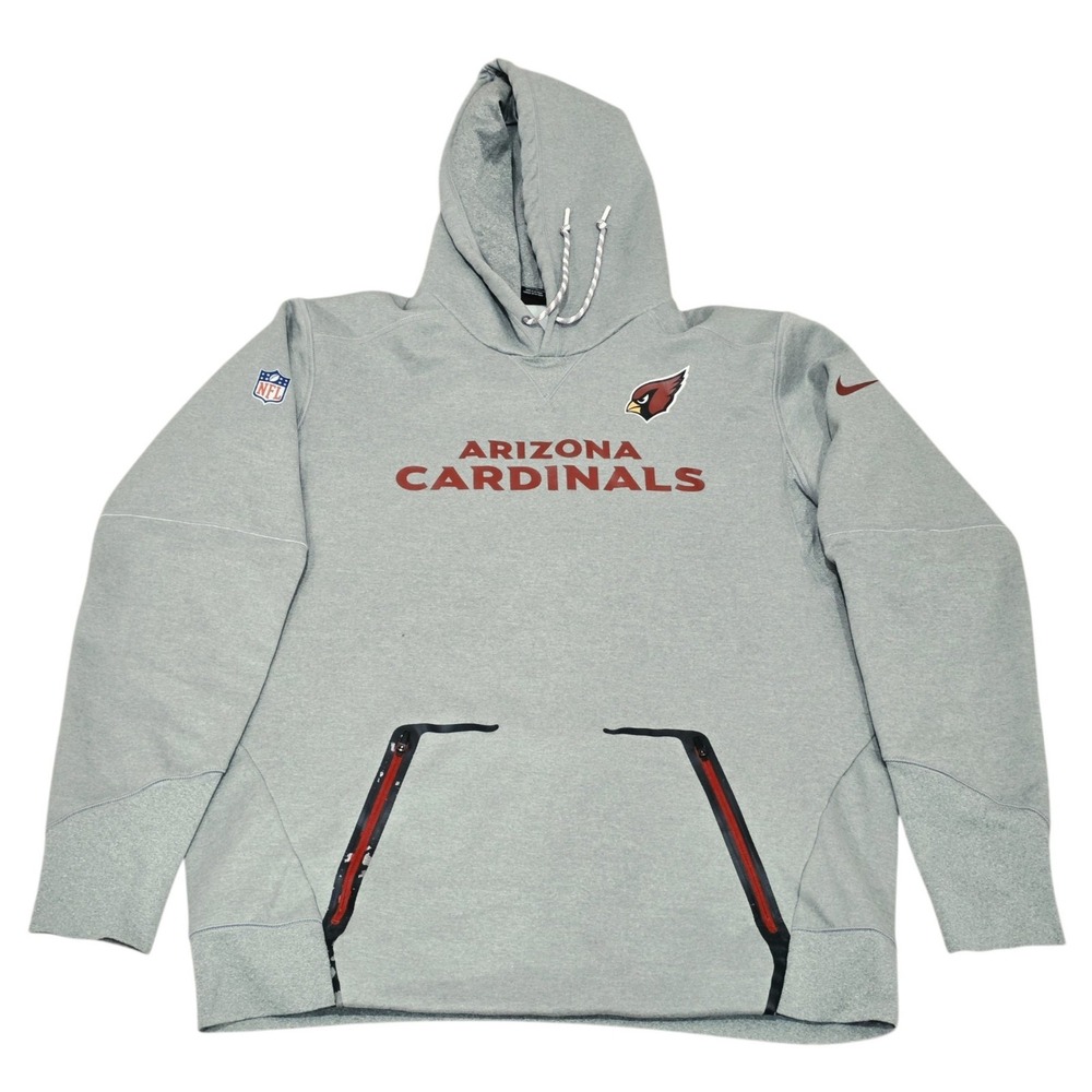 Nike Arizona Cardinals NFL On Field Dri-FIT Hoodie Mens XL Gray Sideline